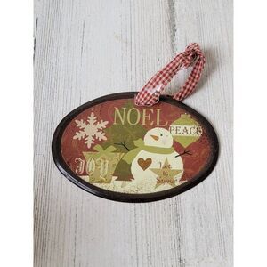 Noel peace snowman Joy Let It Snow ornament Xmas decor